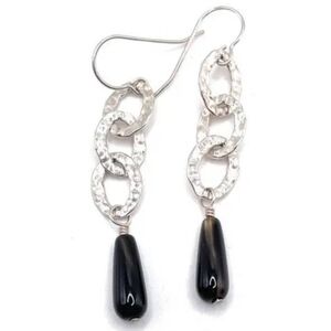 Silpada Sterling Silver Black Onyx Teardrop Earrings W1281
